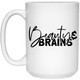 Beauty & Brains 21504 15 oz. White Mug Beauty & Brains 21504 15 oz. White Mug